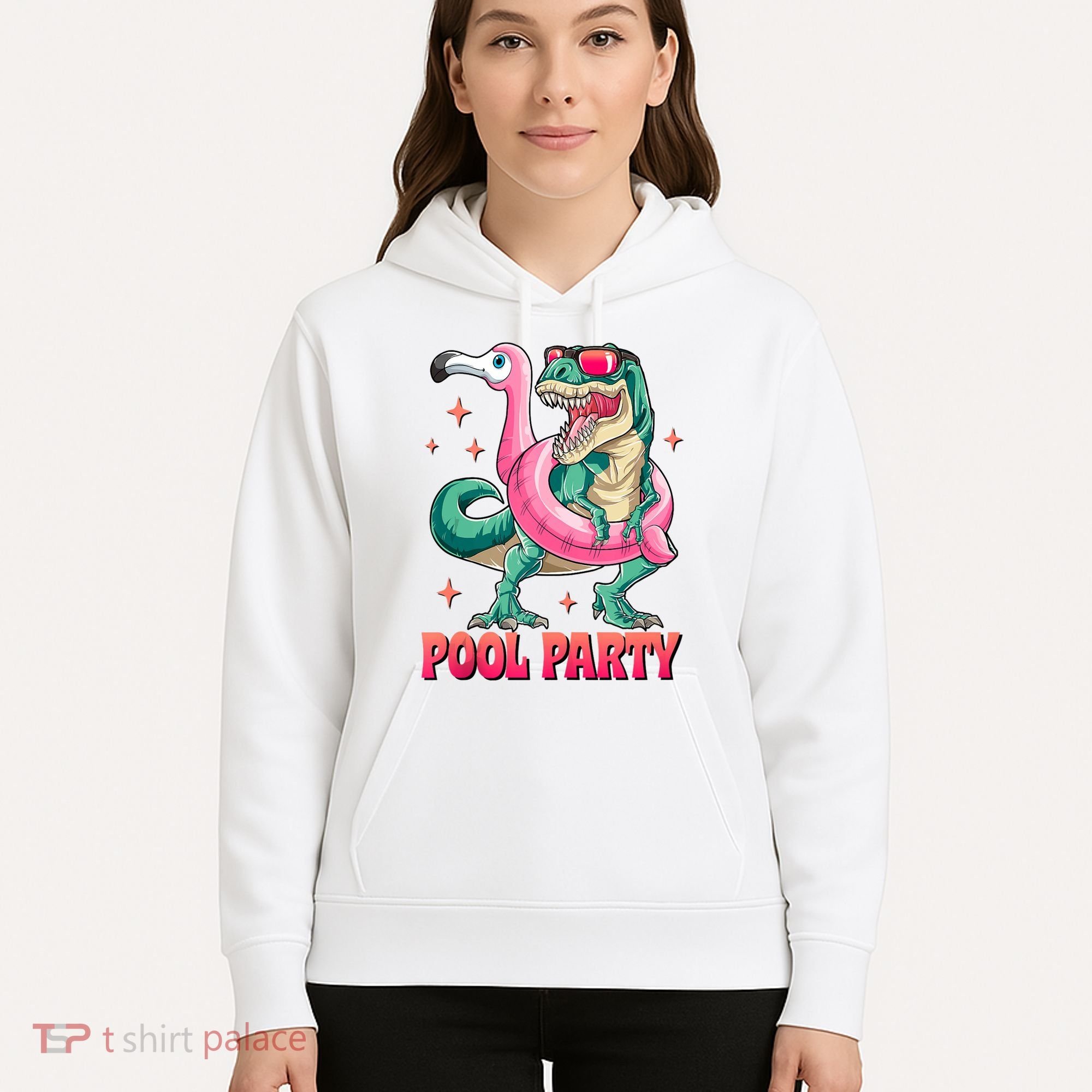 Pool Party Dinosaurflamingo Float Funny T Rex Gifts Tank Top Hoodie