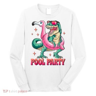 Pool Party Dinosaurflamingo Float Funny T Rex Gifts Tank Top Long Sleeve Shirt