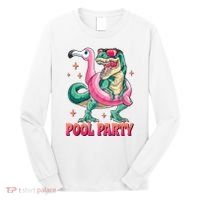 Pool Party Dinosaurflamingo Float Funny T Rex Gifts Tank Top Long Sleeve Shirt thumb 0
