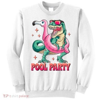 Pool Party Dinosaurflamingo Float Funny T Rex Gifts Tank Top Sweatshirt