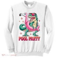 Pool Party Dinosaurflamingo Float Funny T Rex Gifts Tank Top Sweatshirt thumb 0