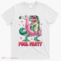 Pool Party Dinosaurflamingo Float Funny T Rex Gifts Tank Top T-Shirt thumb 0