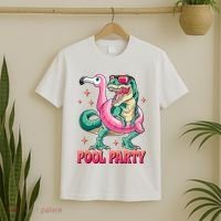 Pool Party Dinosaurflamingo Float Funny T Rex Gifts Tank Top T-Shirt thumb 2