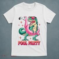 Pool Party Dinosaurflamingo Float Funny T Rex Gifts Tank Top T-Shirt thumb 5