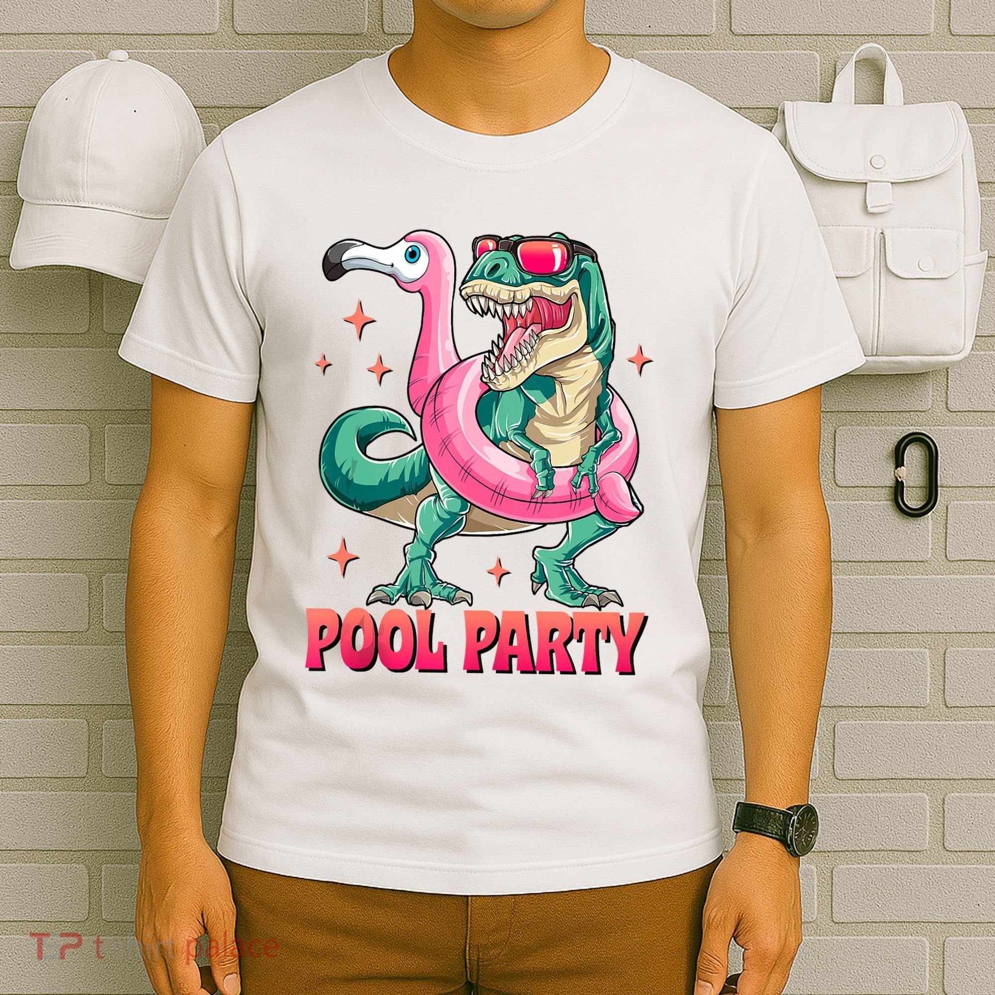 Pool Party Dinosaurflamingo Float Funny T Rex Gifts Tank Top T-Shirt