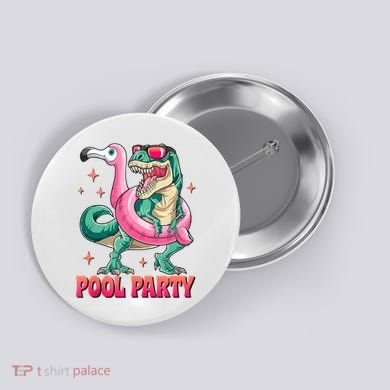 Pool Party Dinosaurflamingo Float Funny T Rex Gifts Tank Top Button