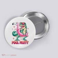 Pool Party Dinosaurflamingo Float Funny T Rex Gifts Tank Top Button thumb 0