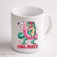 Pool Party Dinosaurflamingo Float Funny T Rex Gifts Tank Top Coffee Mug thumb 1