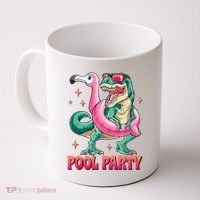 Pool Party Dinosaurflamingo Float Funny T Rex Gifts Tank Top Coffee Mug thumb 0