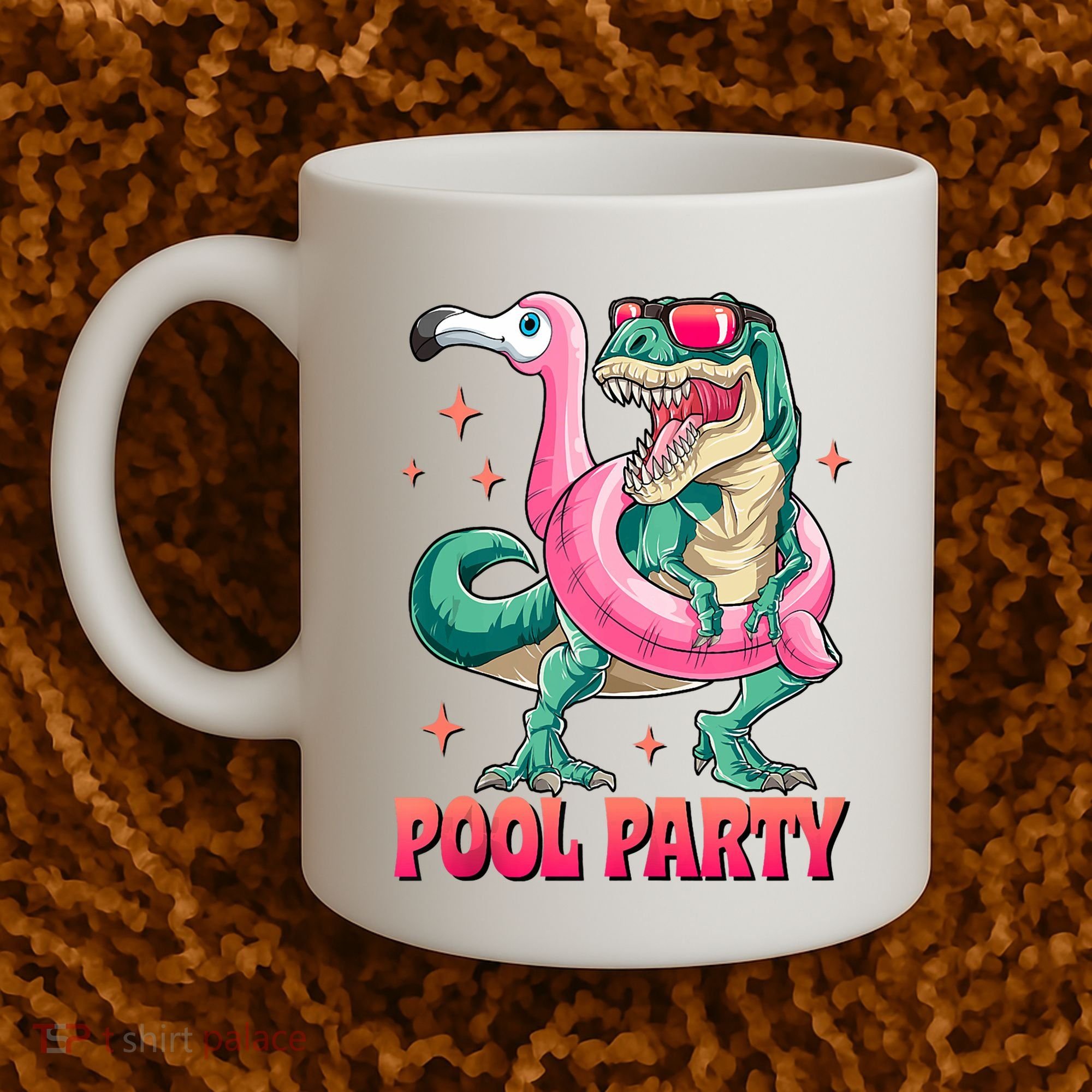 Pool Party Dinosaurflamingo Float Funny T Rex Gifts Tank Top Coffee Mug