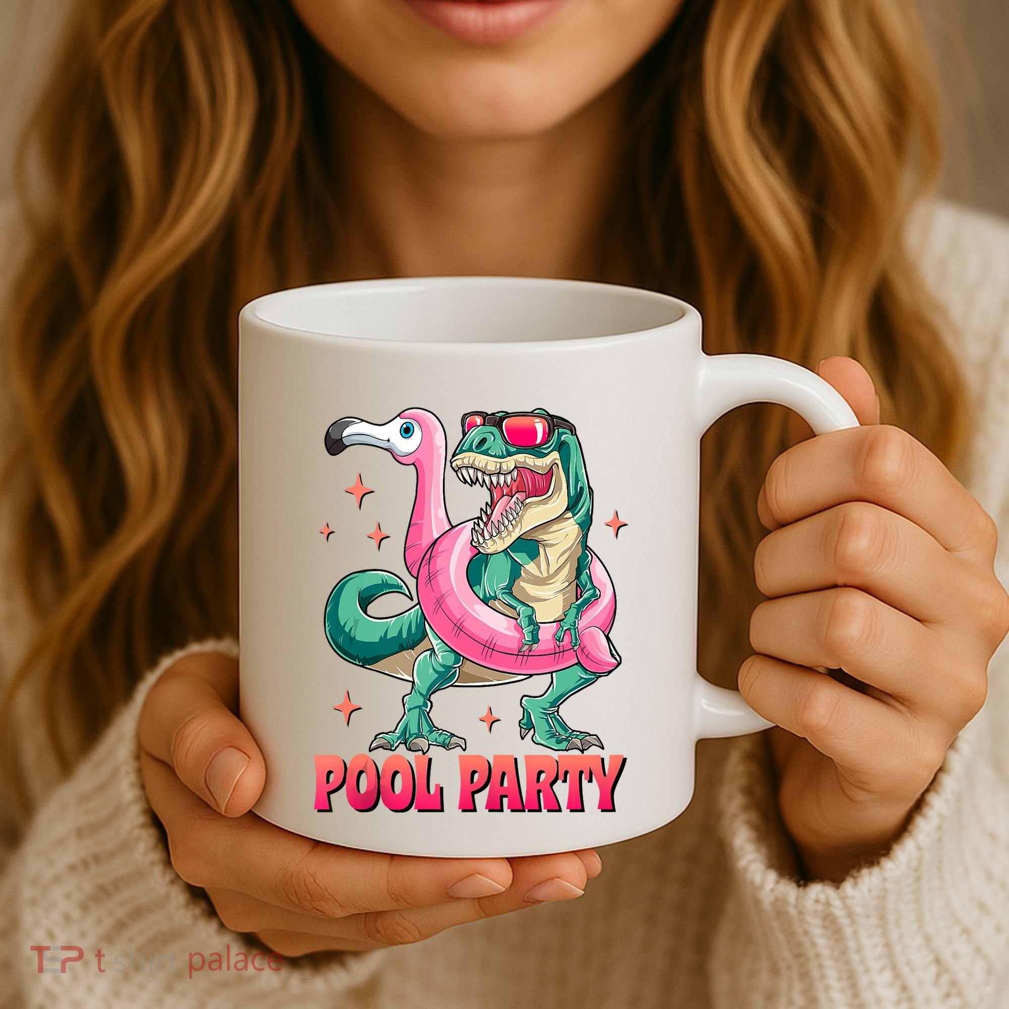 Pool Party Dinosaurflamingo Float Funny T Rex Gifts Tank Top Coffee Mug