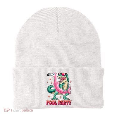Pool Party Dinosaurflamingo Float Funny T Rex Gifts Tank Top Beanie