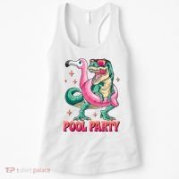 Pool Party Dinosaurflamingo Float Funny T Rex Gifts Tank Top Women's Tank Top thumb 0