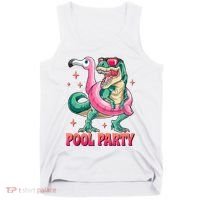 Pool Party Dinosaurflamingo Float Funny T Rex Gifts Tank Top Tank Top thumb 0