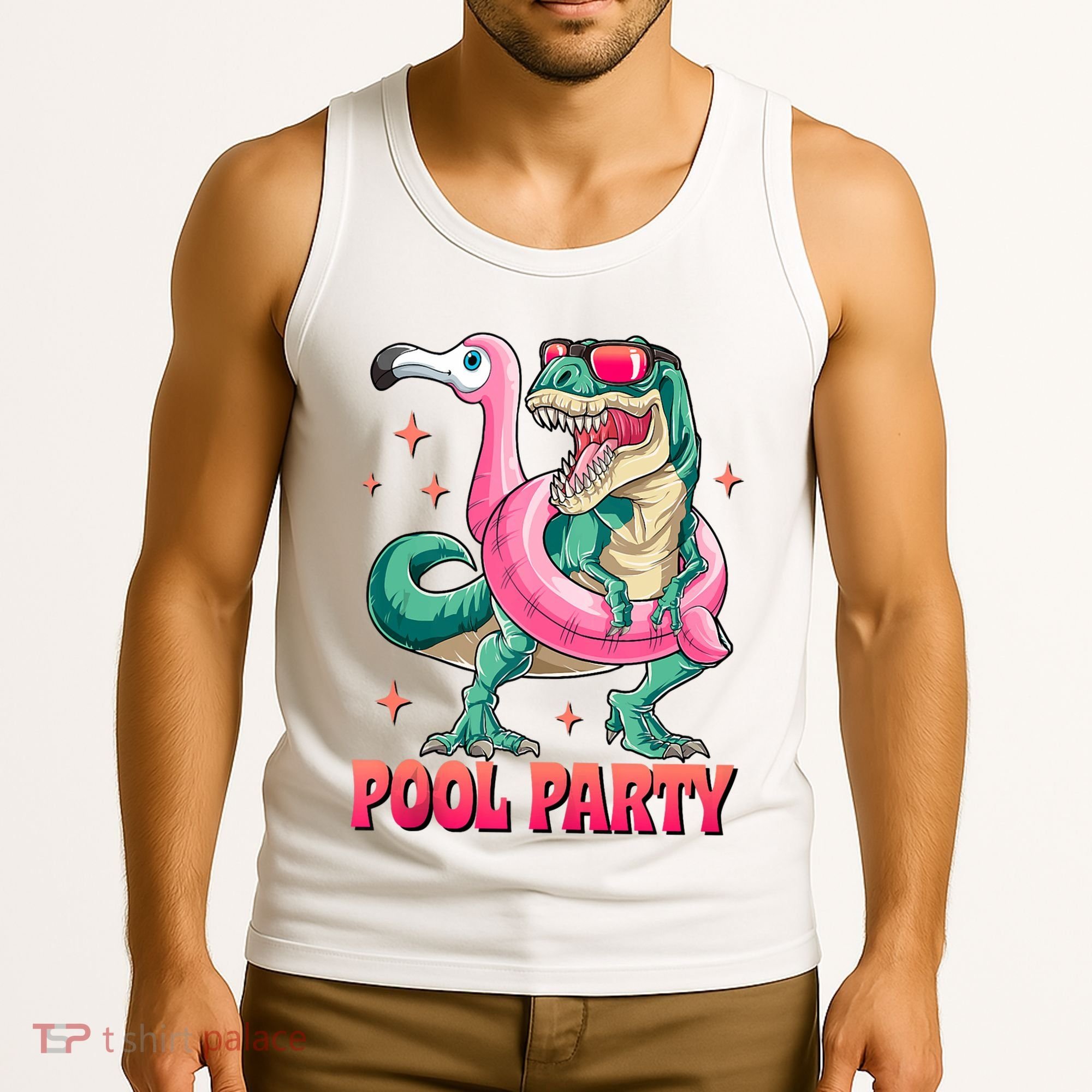 Pool Party Dinosaurflamingo Float Funny T Rex Gifts Tank Top Tank Top