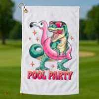 Pool Party Dinosaurflamingo Float Funny T Rex Gifts Tank Top Golf Towel thumb 1