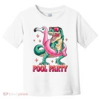 Pool Party Dinosaurflamingo Float Funny T Rex Gifts Tank Top Toddler T-Shirt thumb 0