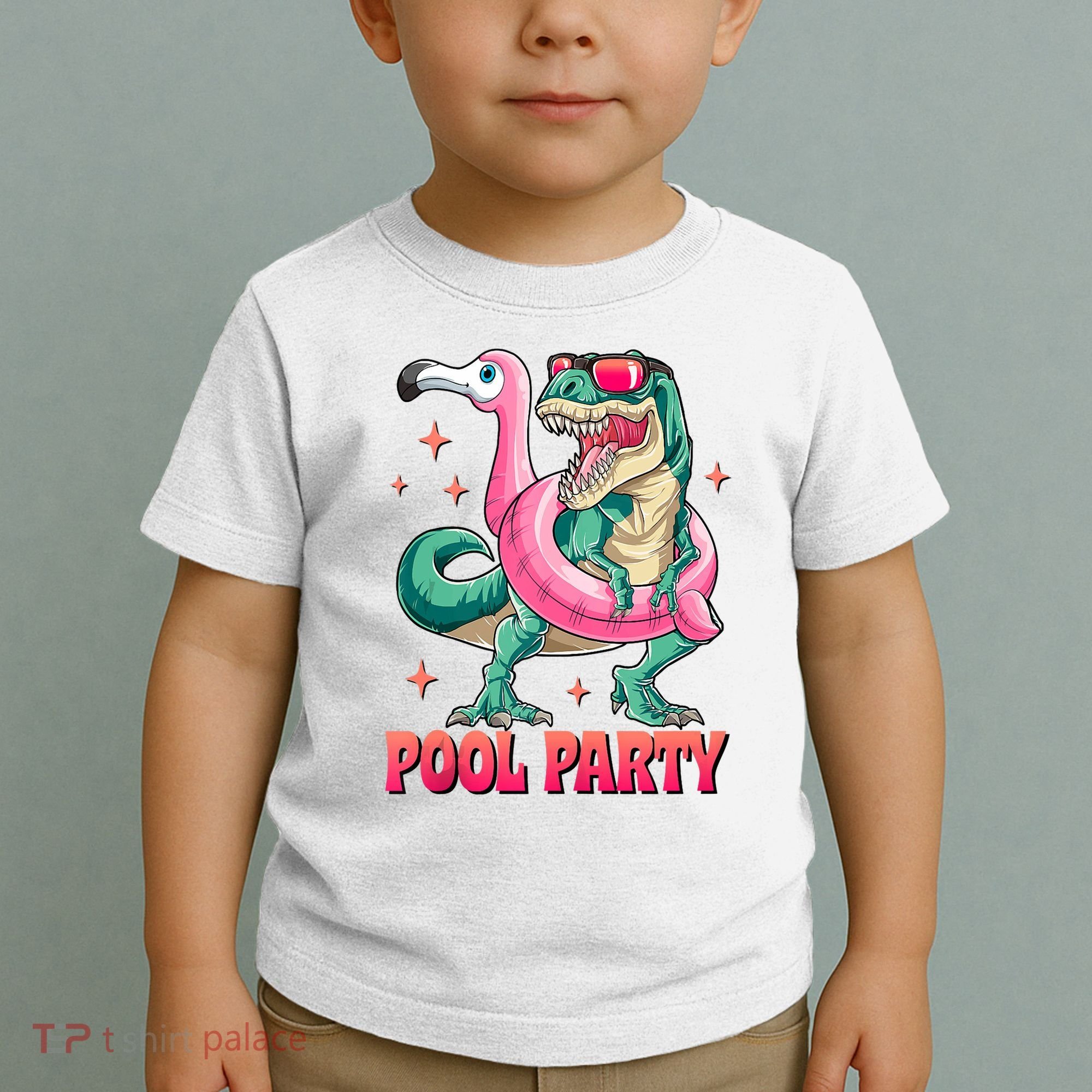 Pool Party Dinosaurflamingo Float Funny T Rex Gifts Tank Top Toddler T-Shirt