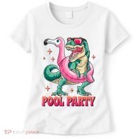 Pool Party Dinosaurflamingo Float Funny T Rex Gifts Tank Top Women's T-Shirt thumb 0