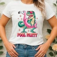 Pool Party Dinosaurflamingo Float Funny T Rex Gifts Tank Top Women's T-Shirt thumb 2