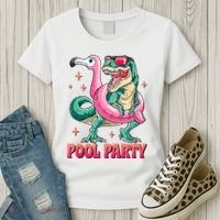 Pool Party Dinosaurflamingo Float Funny T Rex Gifts Tank Top Women's T-Shirt thumb 3
