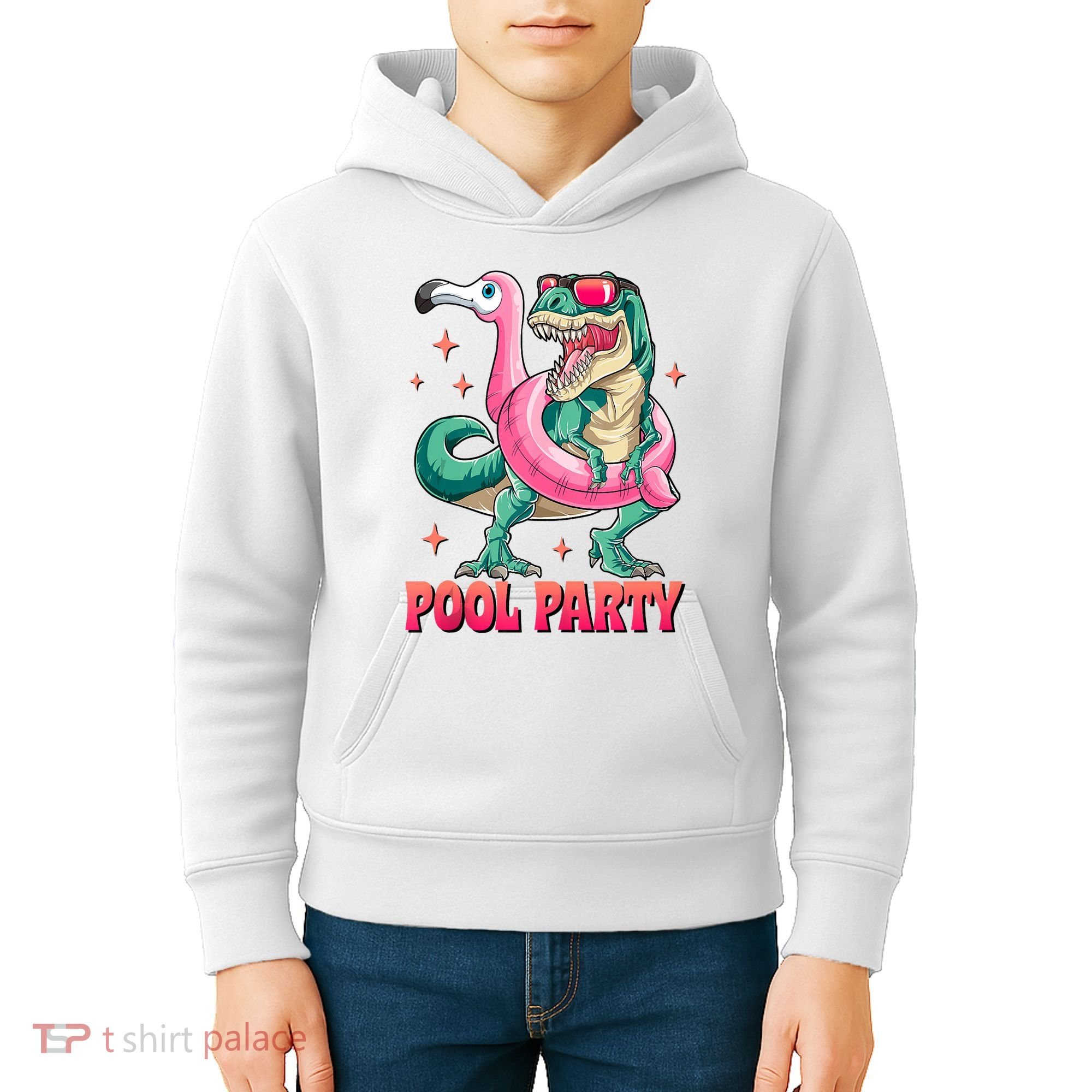 Pool Party Dinosaurflamingo Float Funny T Rex Gifts Tank Top Kids Hoodie
