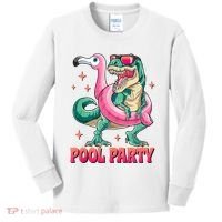 Pool Party Dinosaurflamingo Float Funny T Rex Gifts Tank Top Kids Long Sleeve Shirt thumb 0