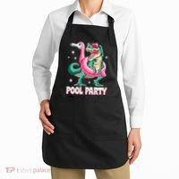 Pool Party Dinosaur Flamingo Float Funny T Rex Summer Apron thumb 2