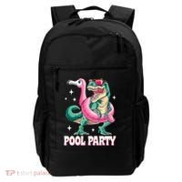 Pool Party Dinosaur Flamingo Float Funny T Rex Summer Backpack thumb 0