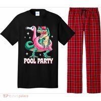 Pool Party Dinosaur Flamingo Float Funny T Rex Summer Pajama Set thumb 0