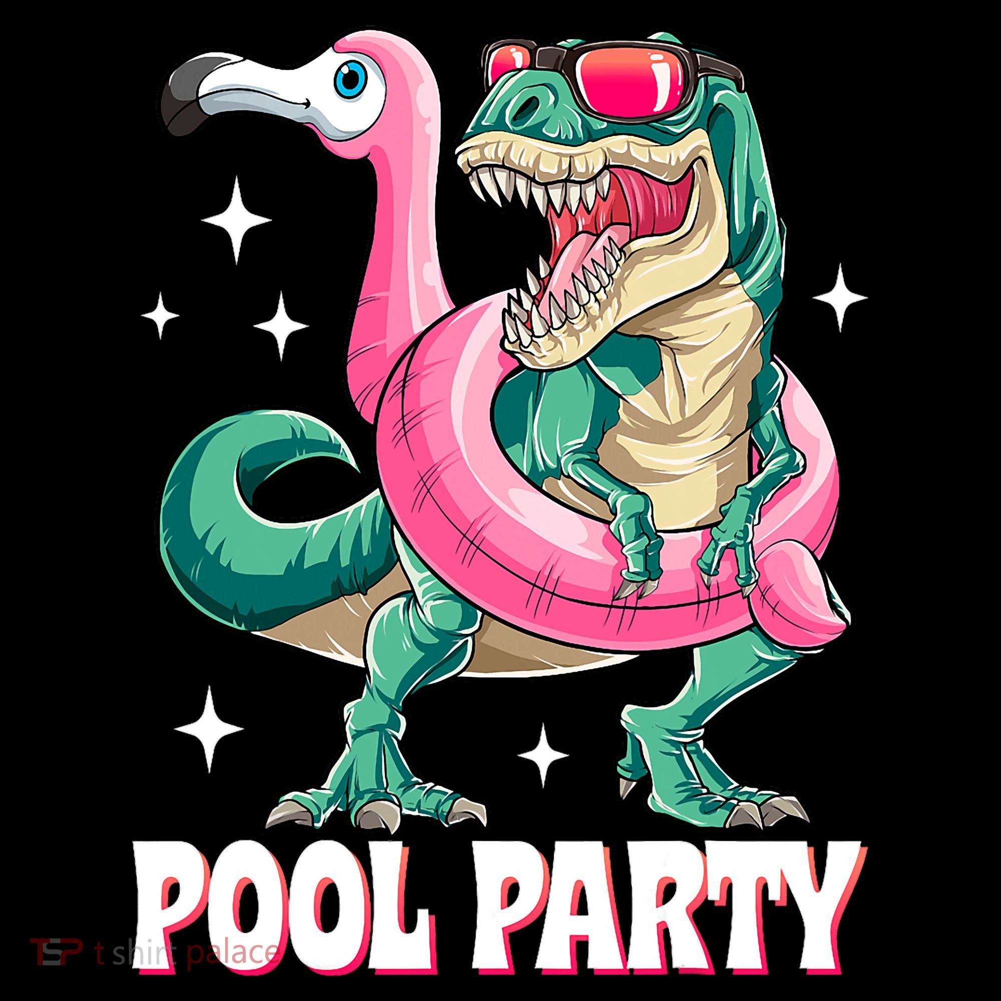 Pool Party Dinosaur Flamingo Float Funny T Rex Summer Women's Hoodie