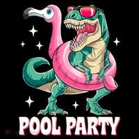 Pool Party Dinosaur Flamingo Float Funny T Rex Summer Mousepad thumb 1