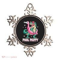 Pool Party Dinosaur Flamingo Float Funny T Rex Summer Ornament thumb 0