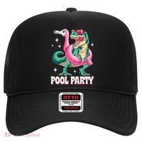 Pool Party Dinosaur Flamingo Float Funny T Rex Summer Hat thumb 0