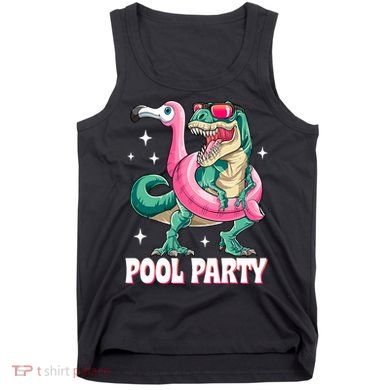 Pool Party Dinosaur Flamingo Float Funny T Rex Summer Tank Top
