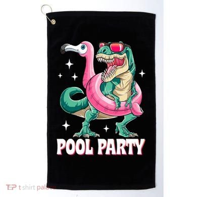 Pool Party Dinosaur Flamingo Float Funny T Rex Summer Golf Towel