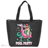 Pool Party Dinosaur Flamingo Float Funny T Rex Summer Tote Bag thumb 0