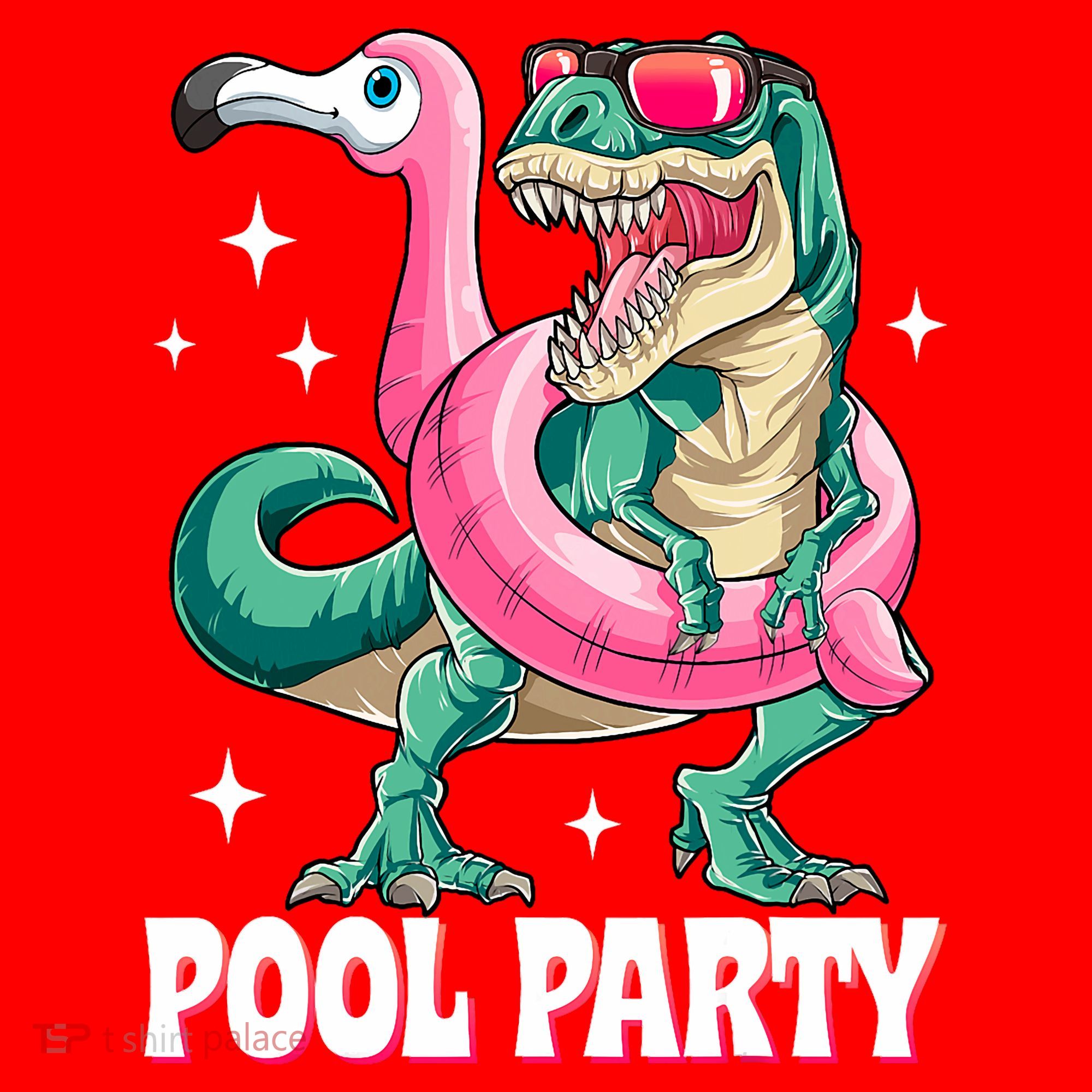 Pool Party Dinosaur Flamingo Float Funny T Rex Summer Santa Hat