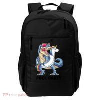 Pool Party Dinosaur Unicorn Funny T Rex Float Rainbow Cute Tank Top Backpack thumb 0