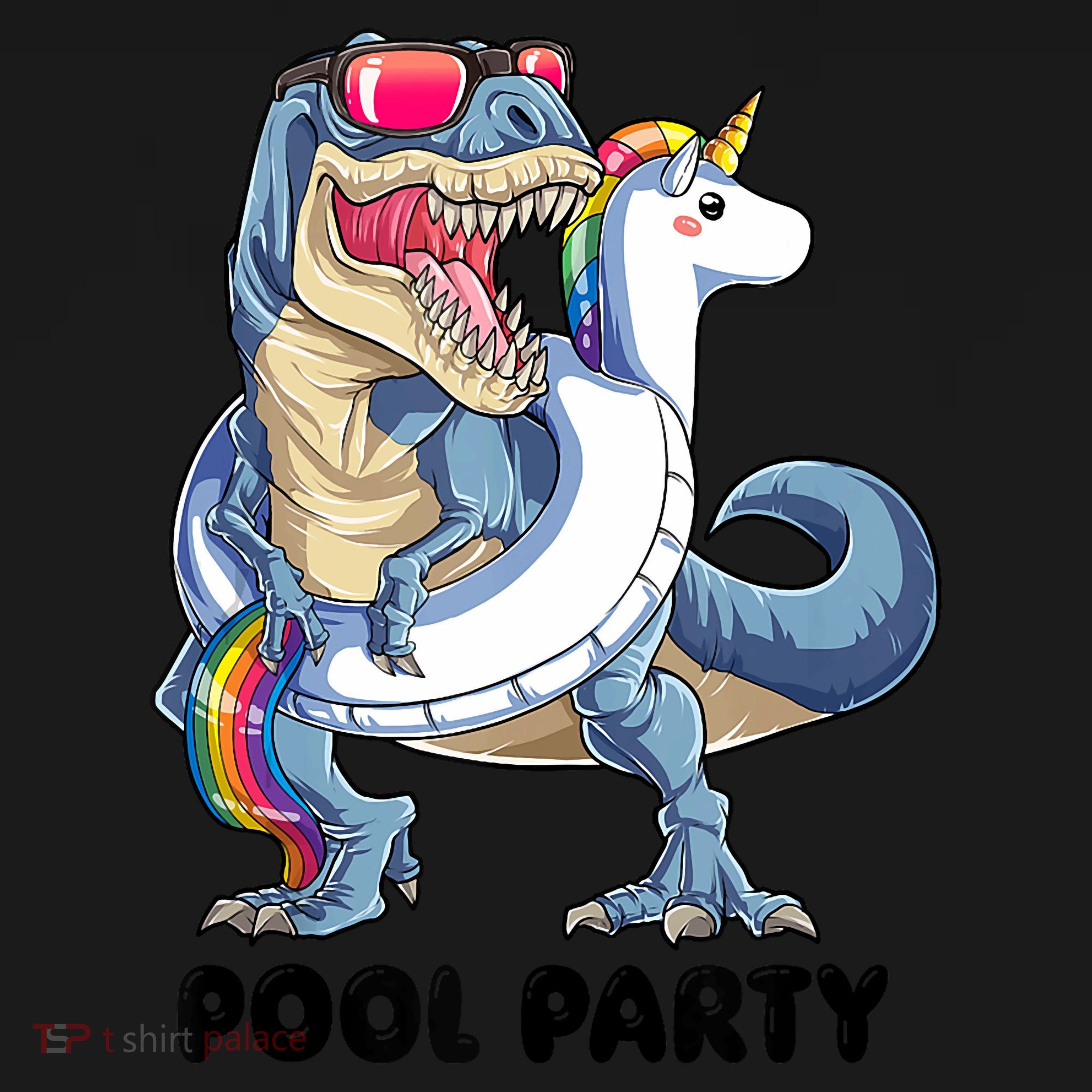 Pool Party Dinosaur Unicorn Funny T Rex Float Rainbow Cute Tank Top Toddler Hoodie