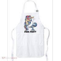 Pool Party Dinosaur Unicorn Funny T Rex Float Rainbow Cute Tank Top Apron thumb 0
