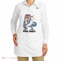 Pool Party Dinosaur Unicorn Funny T Rex Float Rainbow Cute Tank Top Apron thumb 2