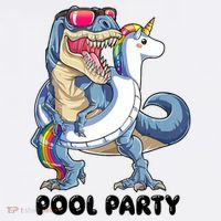 Pool Party Dinosaur Unicorn Funny T Rex Float Rainbow Cute Tank Top Apron thumb 3
