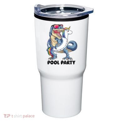 Pool Party Dinosaur Unicorn Funny T Rex Float Rainbow Cute Tank Top Tumbler