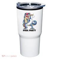 Pool Party Dinosaur Unicorn Funny T Rex Float Rainbow Cute Tank Top Tumbler thumb 0