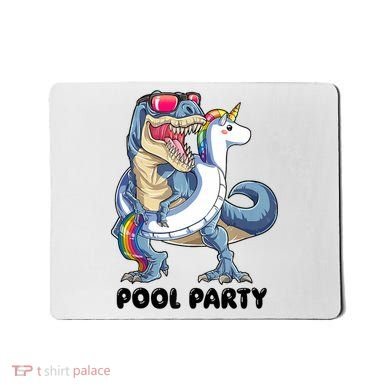 Pool Party Dinosaur Unicorn Funny T Rex Float Rainbow Cute Tank Top Mousepad