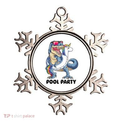 Pool Party Dinosaur Unicorn Funny T Rex Float Rainbow Cute Tank Top Ornament