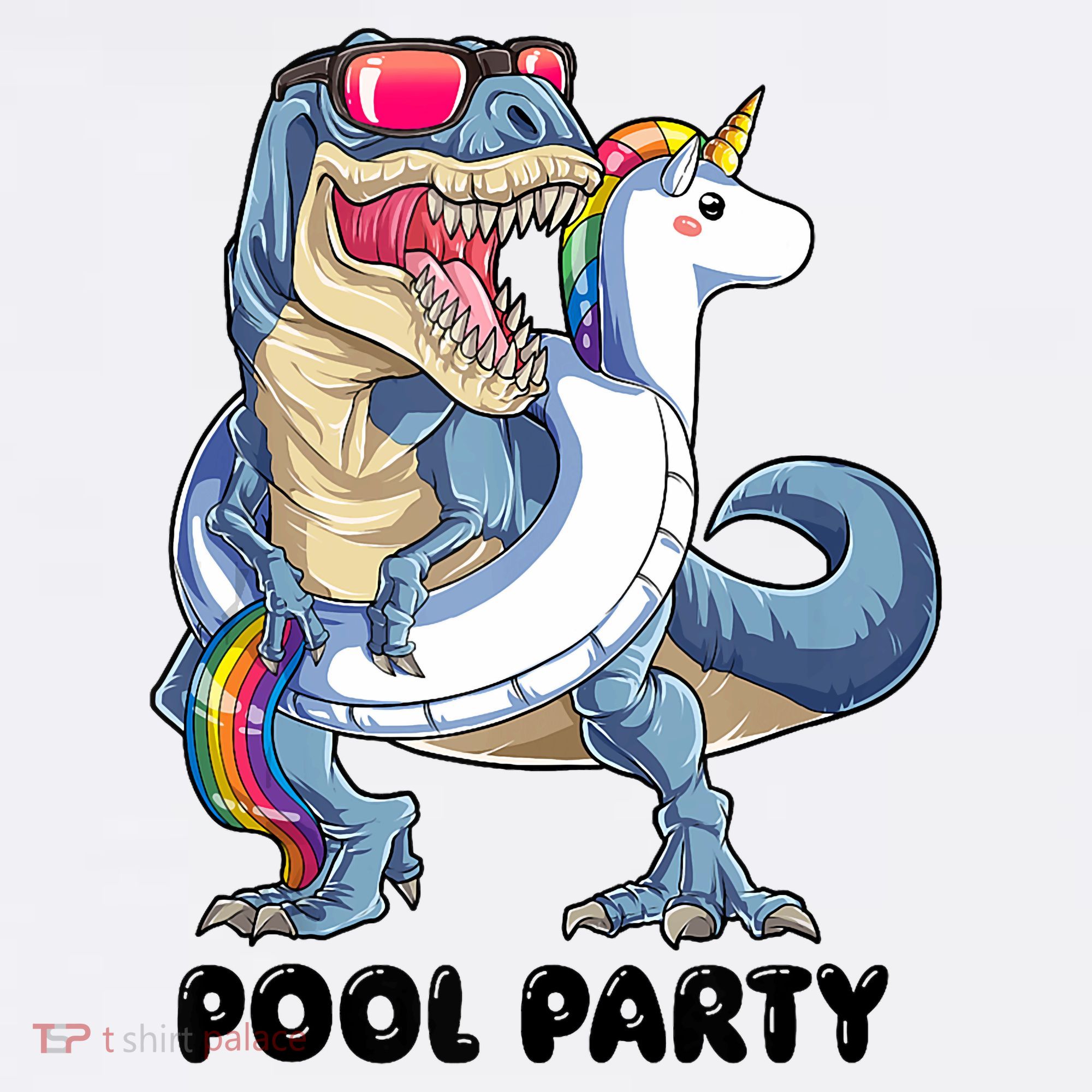 Pool Party Dinosaur Unicorn Funny T Rex Float Rainbow Cute Tank Top Baby Bodysuit