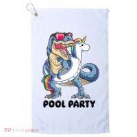 Pool Party Dinosaur Unicorn Funny T Rex Float Rainbow Cute Tank Top Golf Towel thumb 0