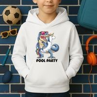 Pool Party Dinosaur Unicorn Funny T Rex Float Rainbow Cute Tank Top Kids Hoodie thumb 2